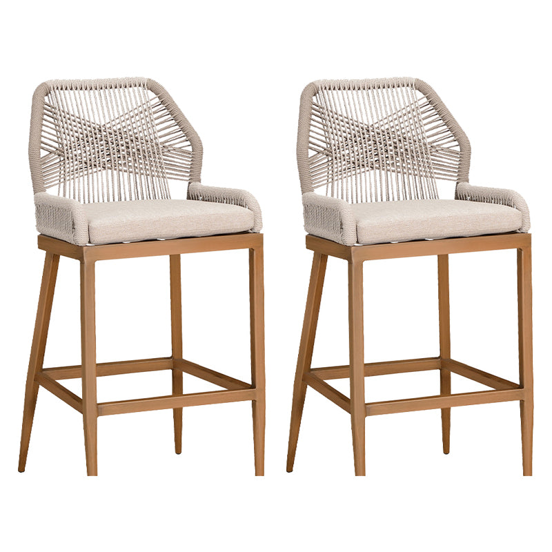 Tropical Patio Dining Side Chair Armless Rattan Outdoors Dining Chairs