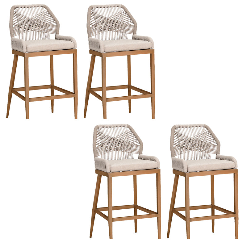 Tropical Patio Dining Side Chair Armless Rattan Outdoors Dining Chairs