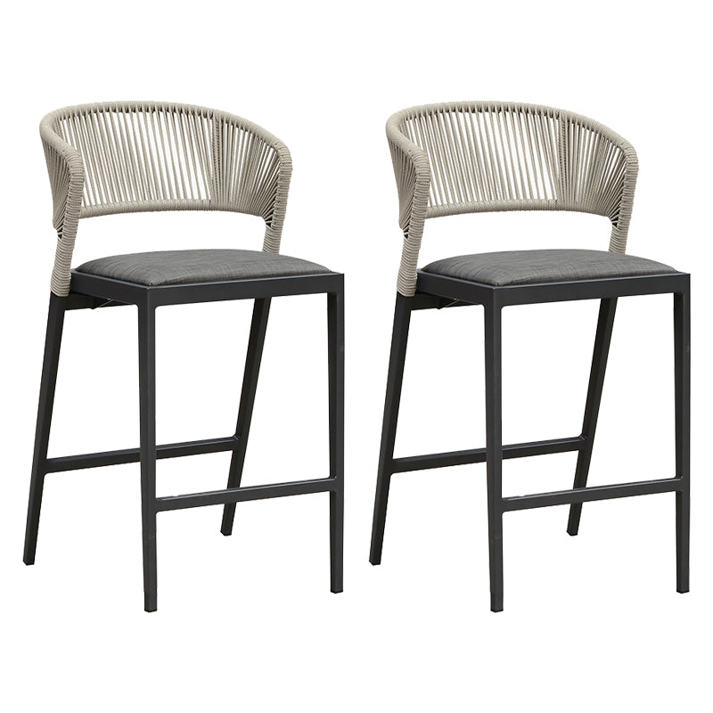 Tropical Patio Dining Side Chair Armless Rattan Outdoors Dining Chairs