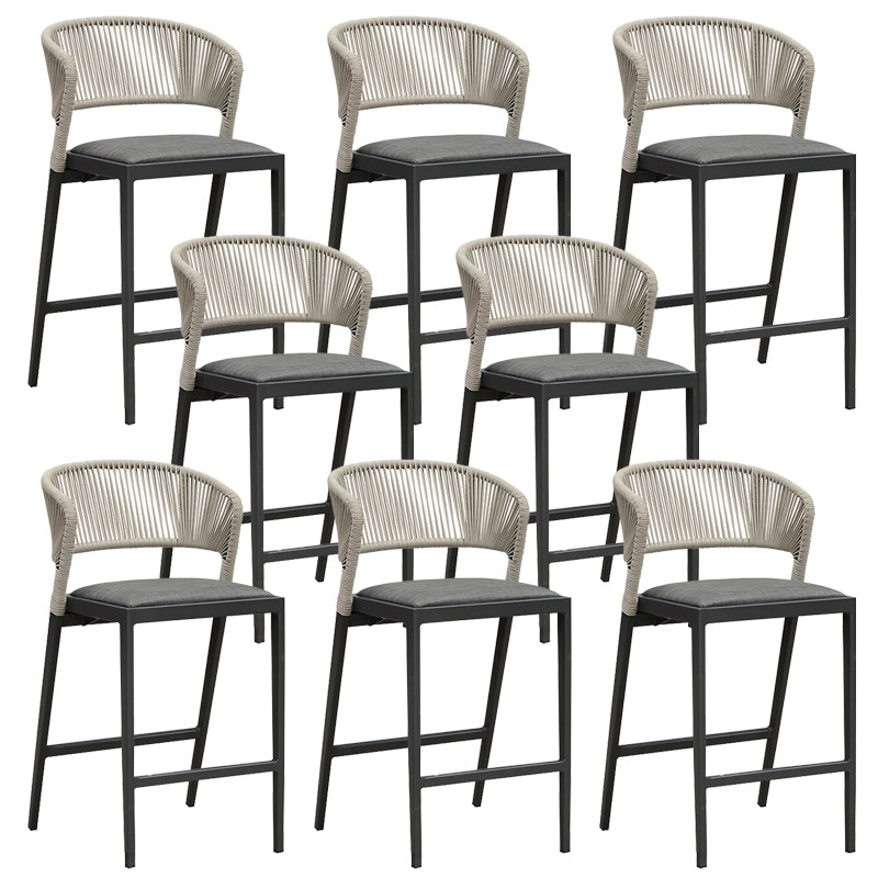 Tropical Patio Dining Side Chair Armless Rattan Outdoors Dining Chairs