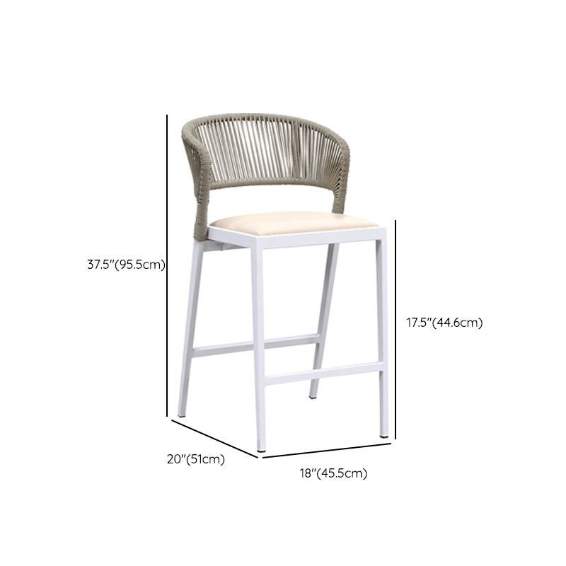 Tropical Patio Dining Side Chair Armless Rattan Outdoors Dining Chairs