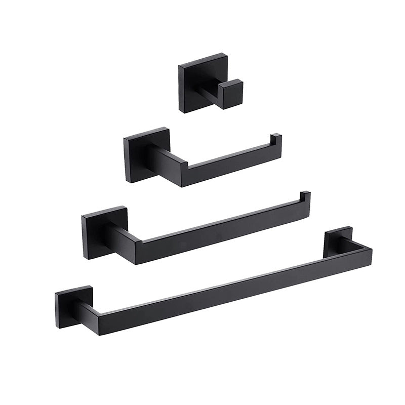 7-Piece Bath Hardware Set in Stainless Steel with Paper Holder/Robe Hooks/Towel Ring Bar