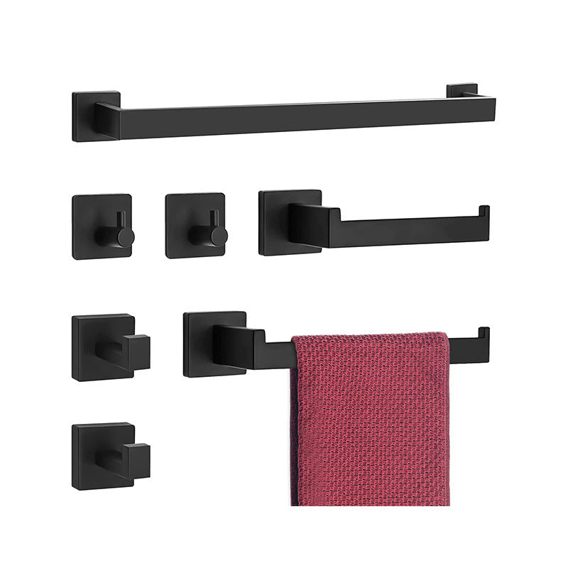 7-Piece Bath Hardware Set in Stainless Steel with Paper Holder/Robe Hooks/Towel Ring Bar