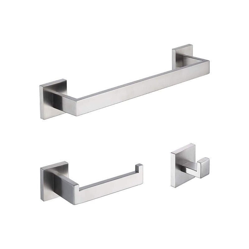 7-Piece Bath Hardware Set in Stainless Steel with Paper Holder/Robe Hooks/Towel Ring Bar