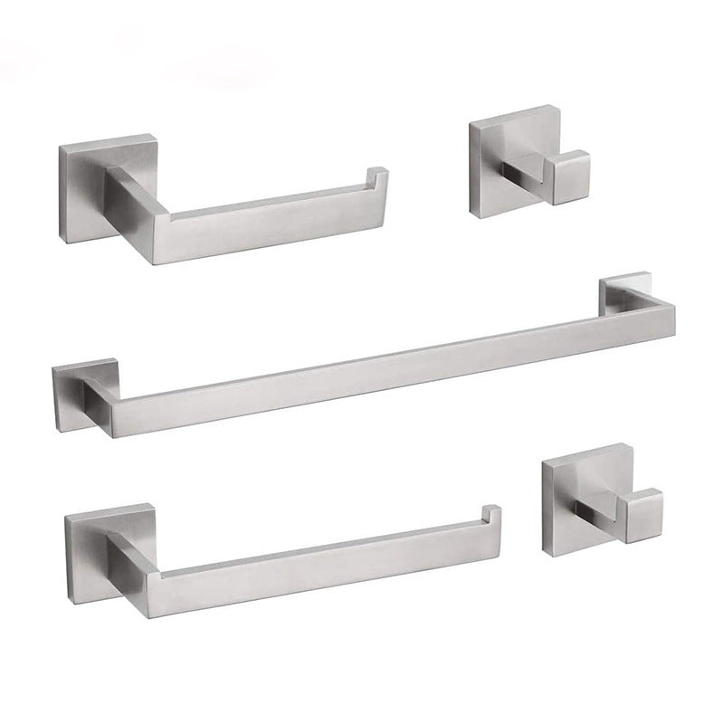 7-Piece Bath Hardware Set in Stainless Steel with Paper Holder/Robe Hooks/Towel Ring Bar