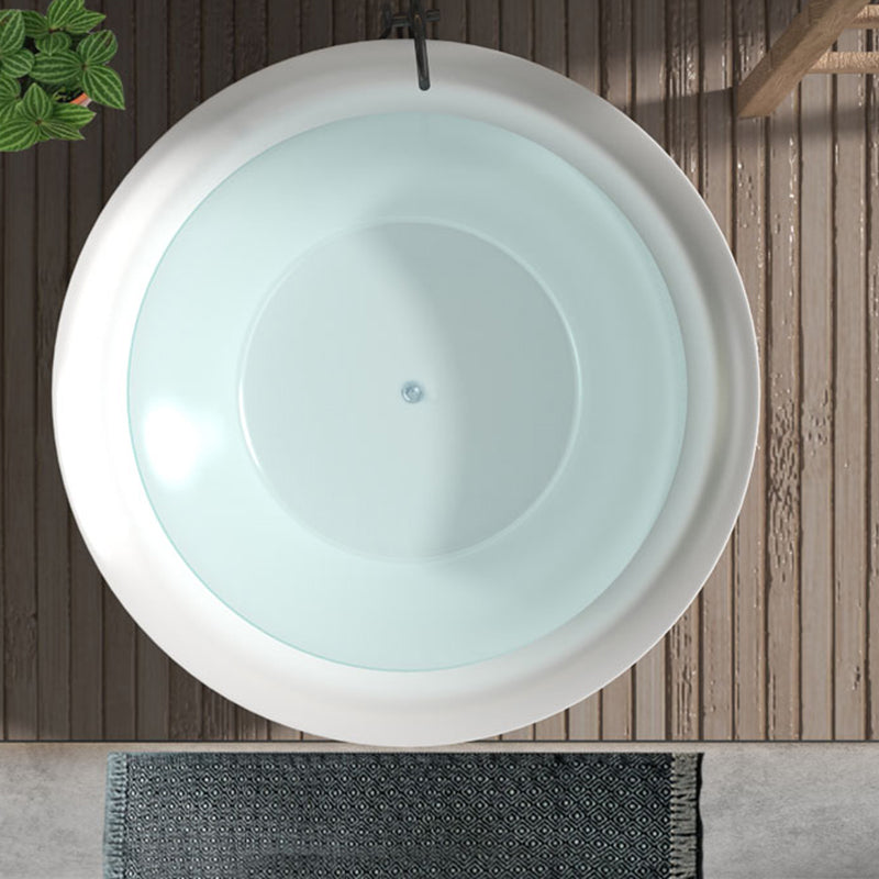 Round Soaking Stand Alone Bathtub Antique Finish Back to Wall Bath Tub