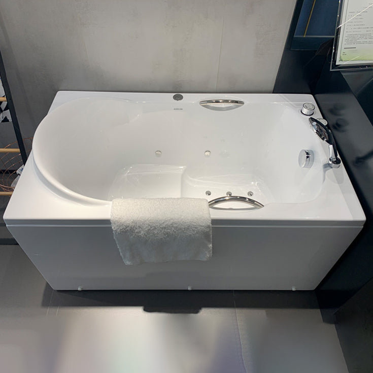 Soaking Bathtub Antique Finish Rectangular Back to Wall Bath Tub with Seat