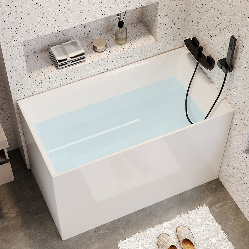 Modern Acrylic Rectangular Soaking Bathtub 26.77" Tall White Bathtub