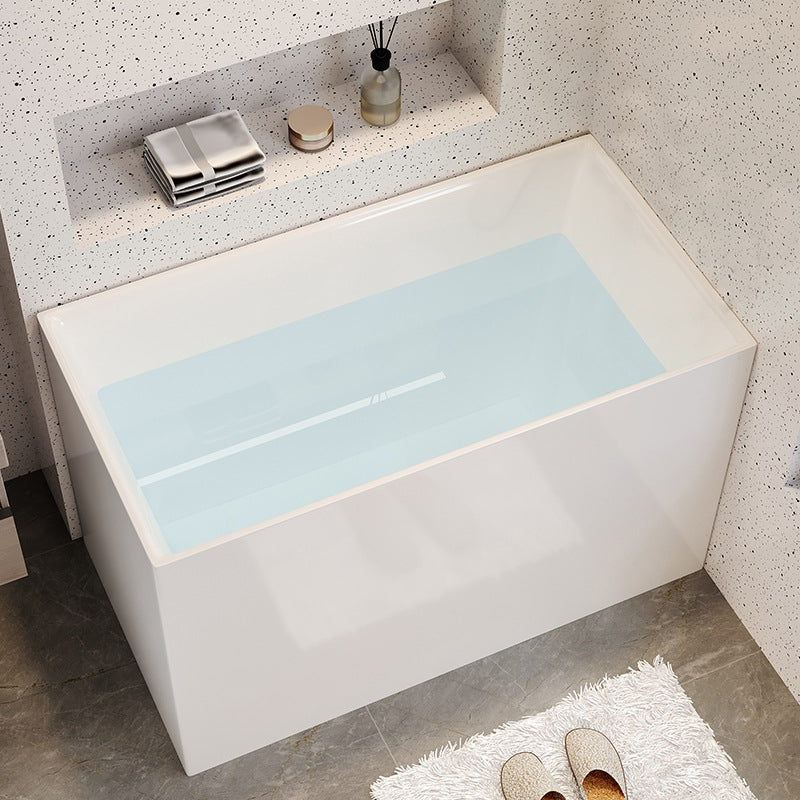Modern Acrylic Rectangular Soaking Bathtub 26.77" Tall White Bathtub