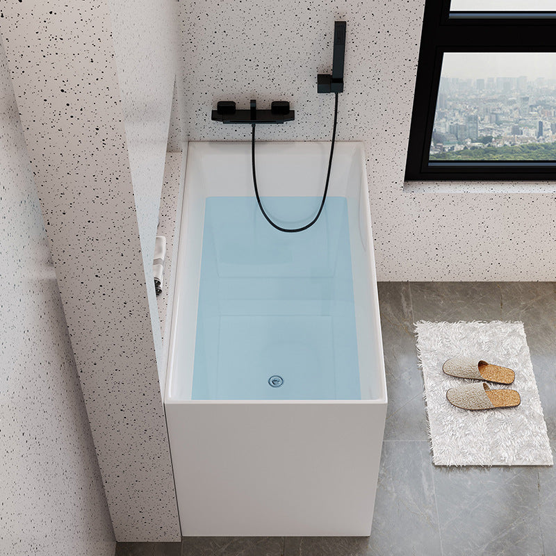 Modern Acrylic Rectangular Soaking Bathtub 26.77" Tall White Bathtub