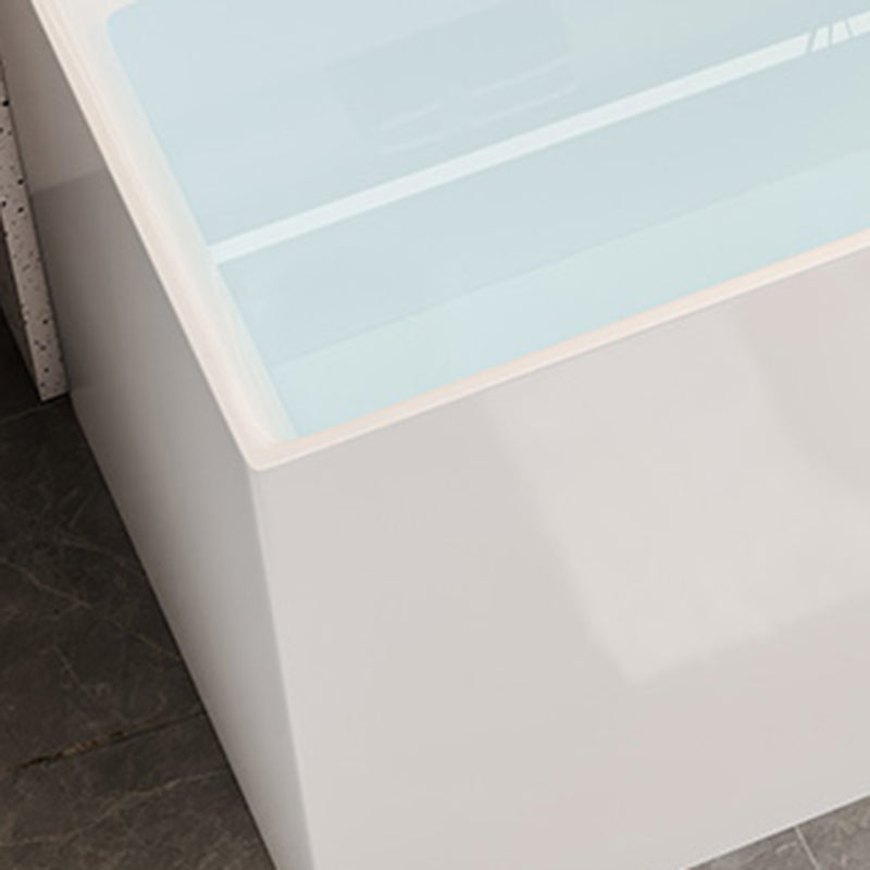 Modern Acrylic Rectangular Soaking Bathtub 26.77" Tall White Bathtub