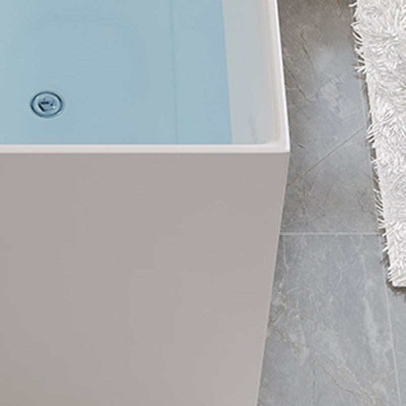 Modern Acrylic Rectangular Soaking Bathtub 26.77" Tall White Bathtub