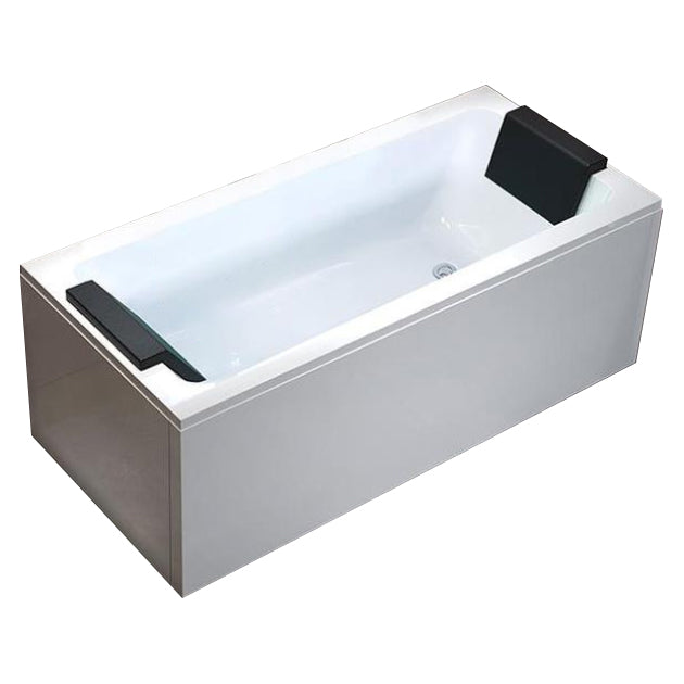 Acrylic Rectangular Bath Soaking Bathtub in White , 22.03" Tall