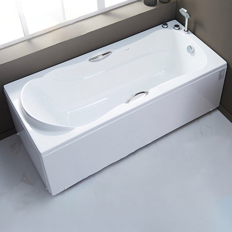 Rectangular Bath Soaking Back to Wall Bathtub in White (Board not Included)
