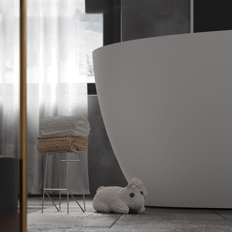 Freestanding Soaking Bathtub Antique Finish Back to Wall Bath Tub