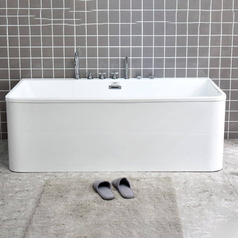 Acrylic Rectangular Bathtub Soaking White Bathtub , 22.83-inch Tall