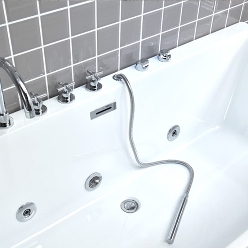 Acrylic Rectangular Bathtub Soaking White Bathtub , 22.83-inch Tall