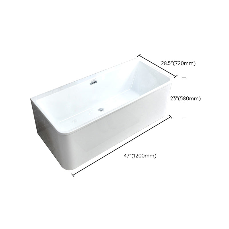Acrylic Rectangular Bathtub Soaking White Bathtub , 22.83-inch Tall