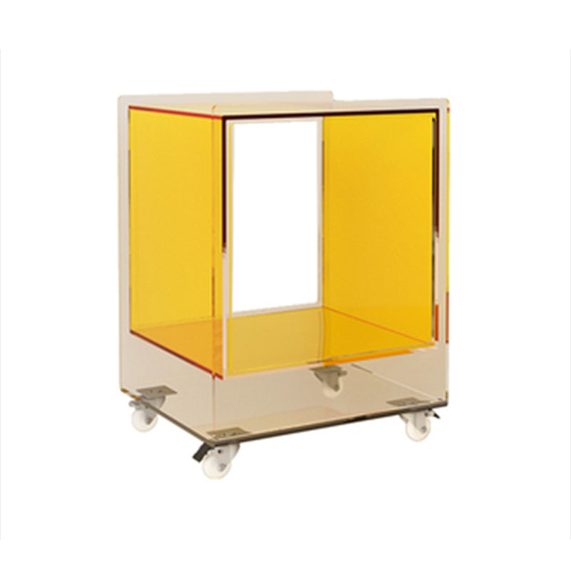 Square Shape Corner Table Acrylic Contemporary Bedroom Side Table
