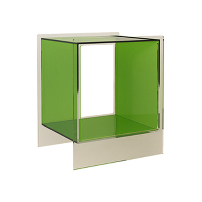 Square Shape Corner Table Acrylic Contemporary Bedroom Side Table