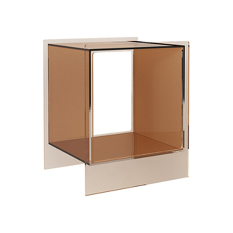 Square Shape Corner Table Acrylic Contemporary Bedroom Side Table