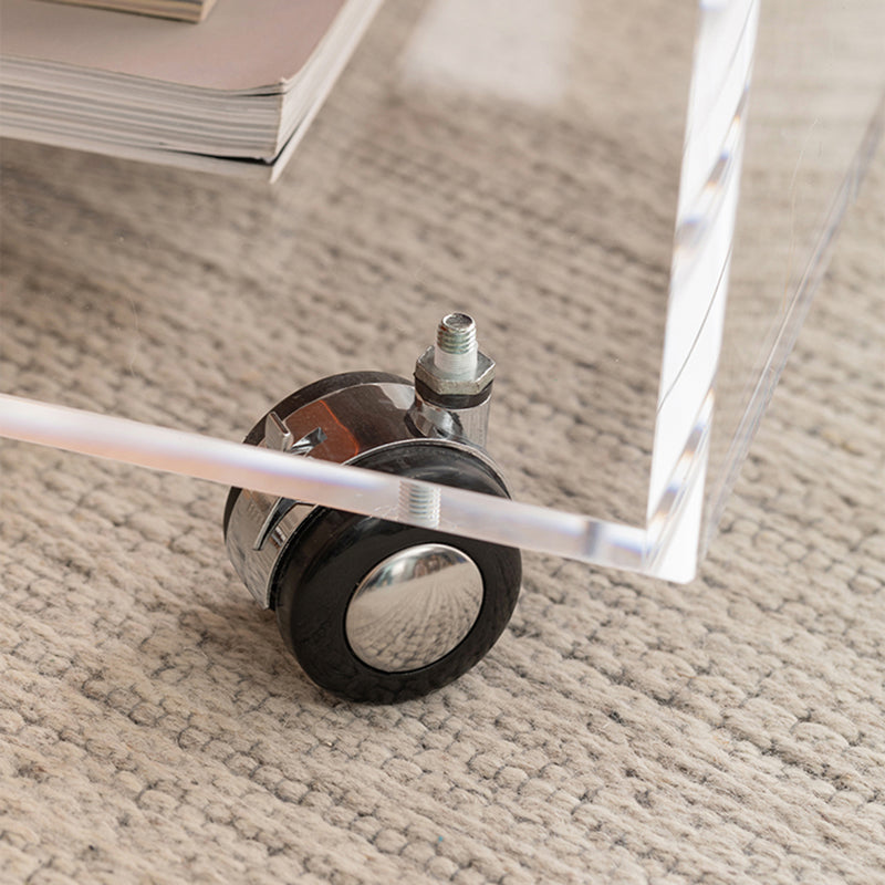 Square Shape Corner Table Acrylic Contemporary Bedroom Side Table