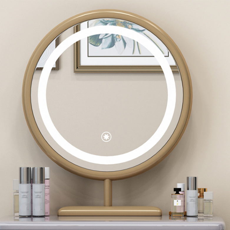 Solid Wood Vanity Makeup Table with Drawer Standing Mirror Dressing Table