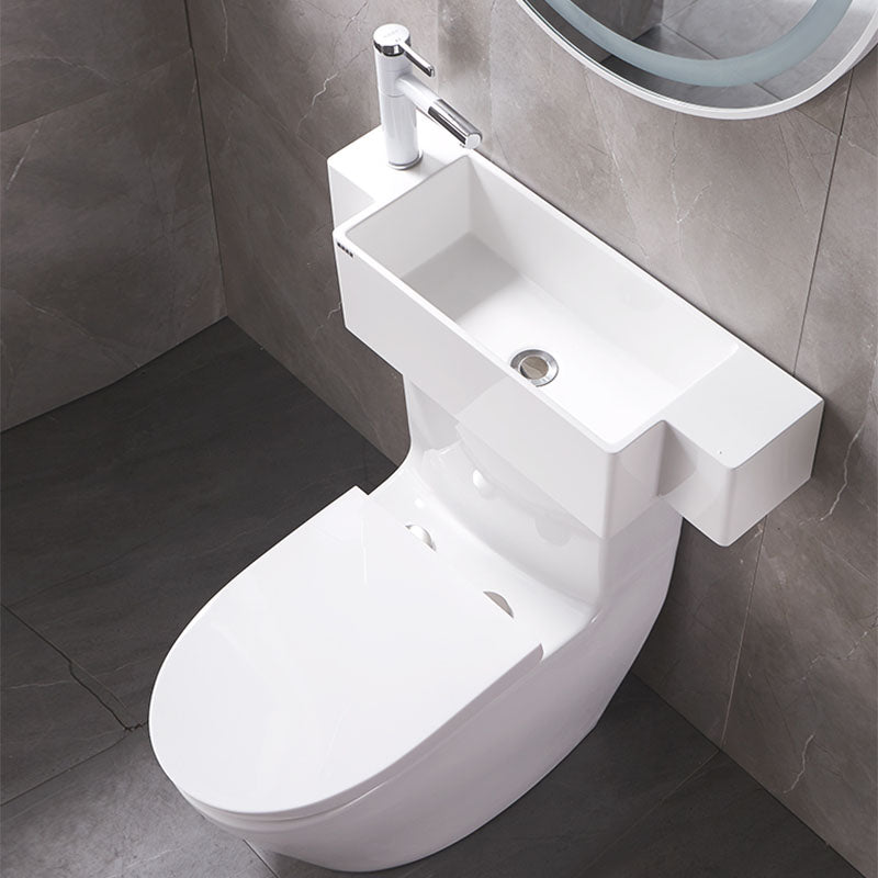 Contemporary Toilet Bowl Wall Mount One-Piece Toilet Flush Toilet (Faucet not Included)