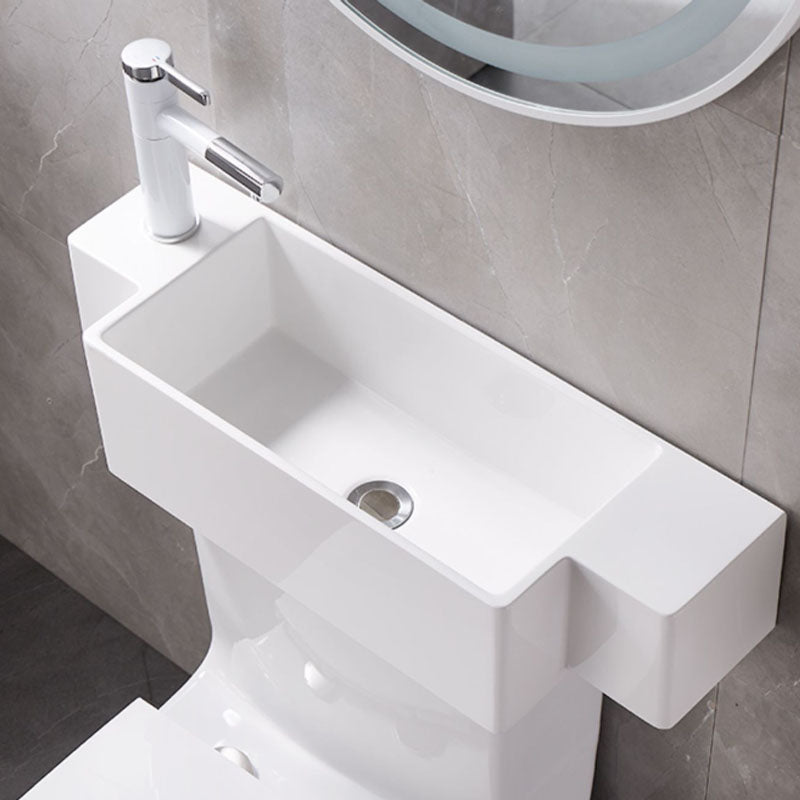 Contemporary Toilet Bowl Wall Mount One-Piece Toilet Flush Toilet (Faucet not Included)