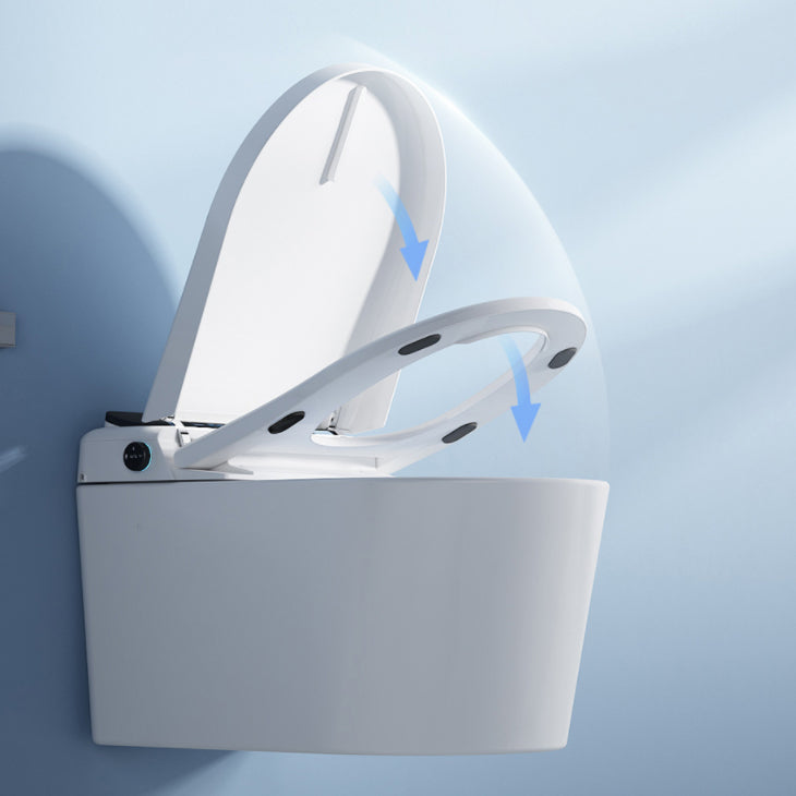 Contemporary Siphon Jet Toilet Bowl One-Piece Toilet Wall Mount ABS Flush Toilet