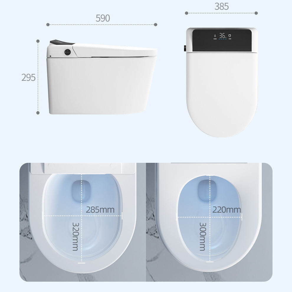 Contemporary Siphon Jet Toilet Bowl One-Piece Toilet Wall Mount ABS Flush Toilet