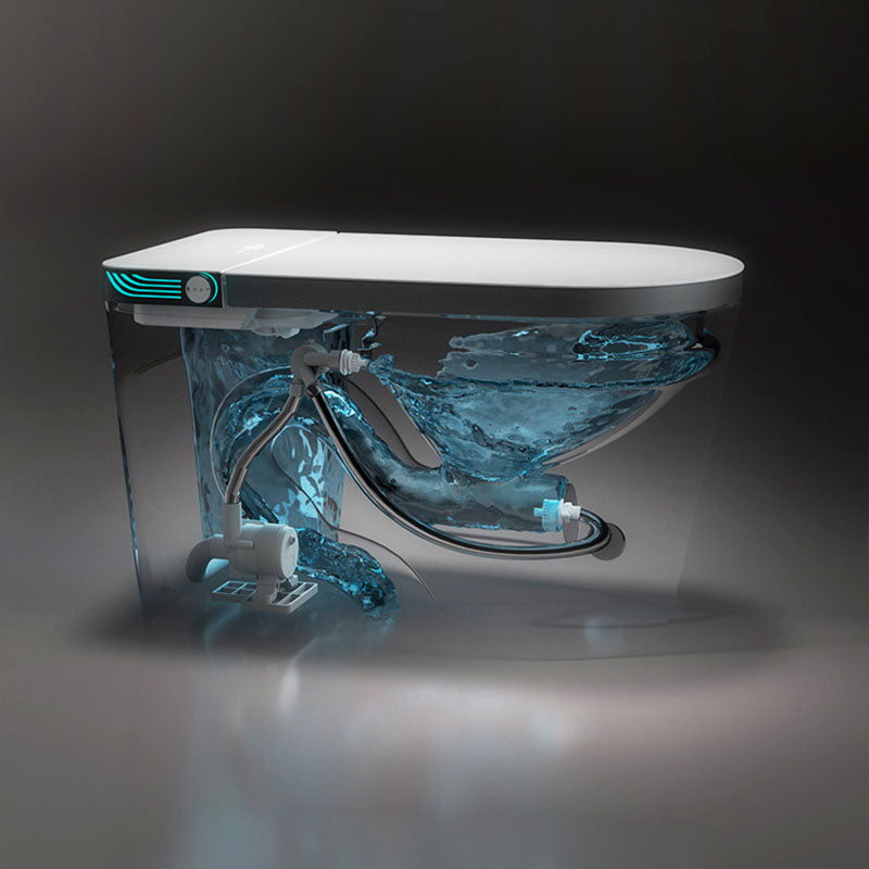 Contemporary Flush Toilet Floor Mounted One-Piece Toilet ABS Toilet Bowl