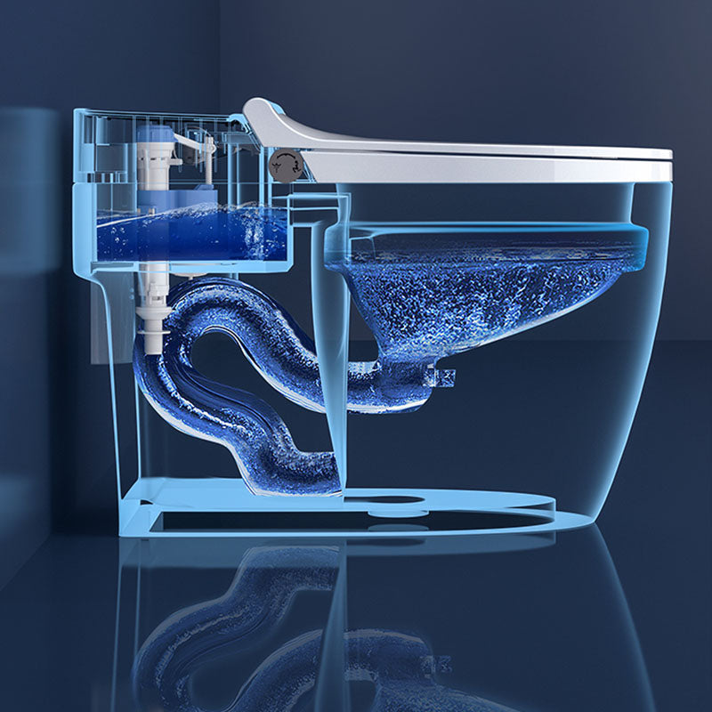 Contemporary Flush Toilet Floor Mounted One-Piece Toilet Porcelain Toilet Bowl