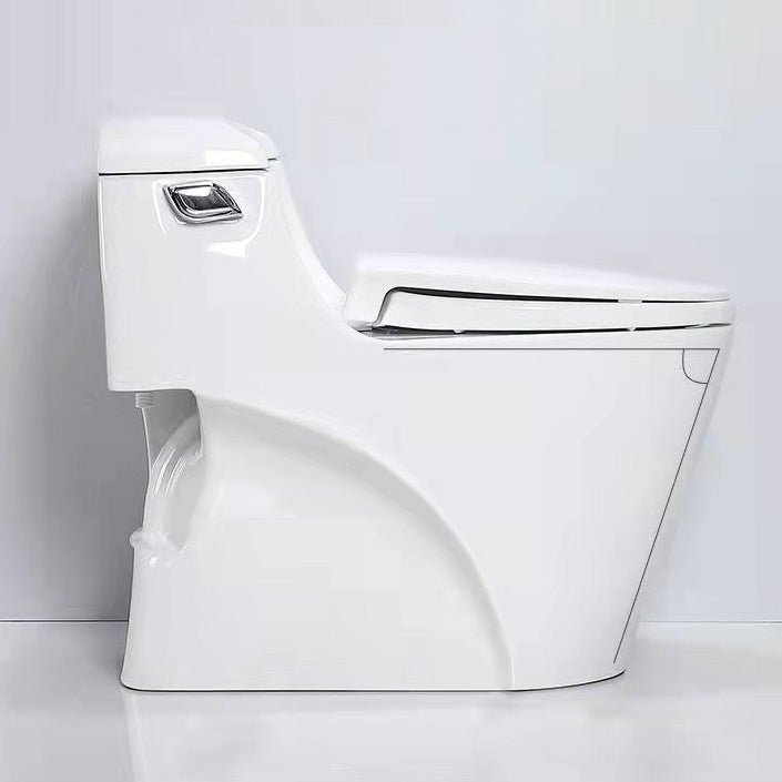 Traditional Ceramic Toilet Bowl One Piece Flush Toilet with Toilet Seat