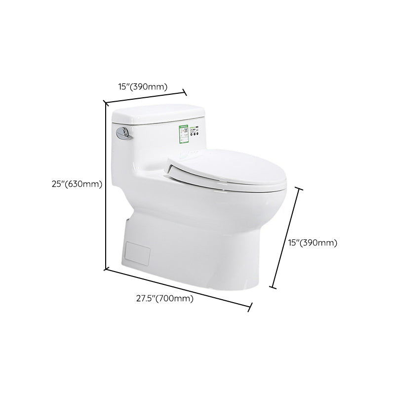 Traditional Ceramic Toilet Bowl One Piece Flush Toilet with Toilet Seat