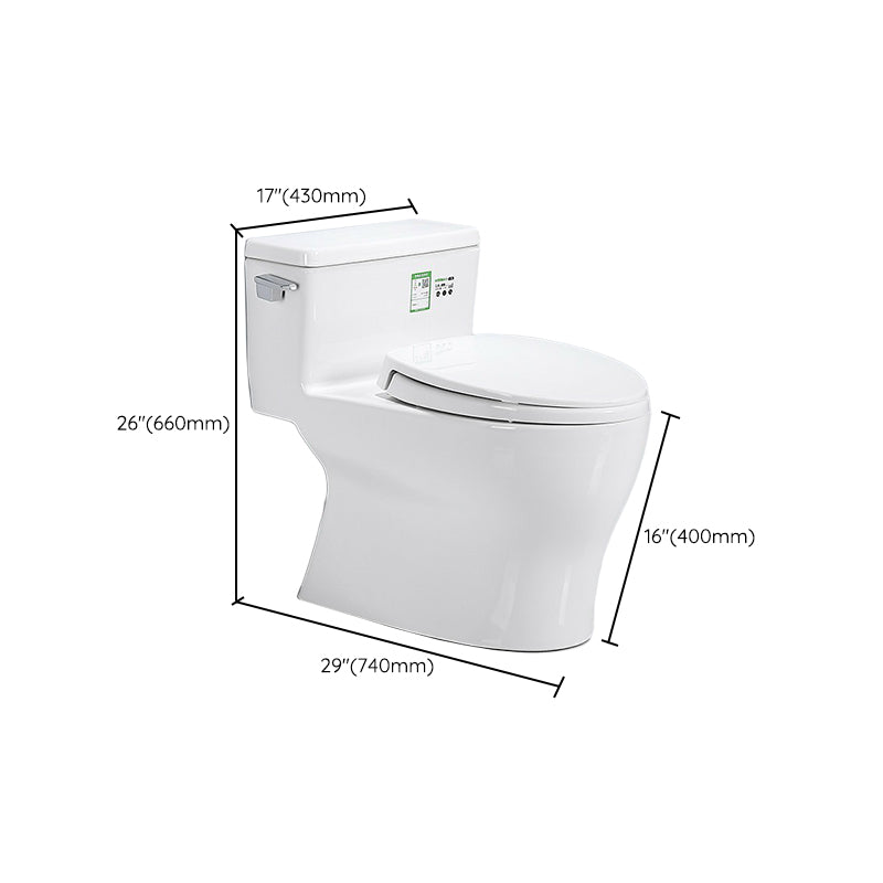 Traditional Ceramic Toilet Bowl One Piece Flush Toilet with Toilet Seat