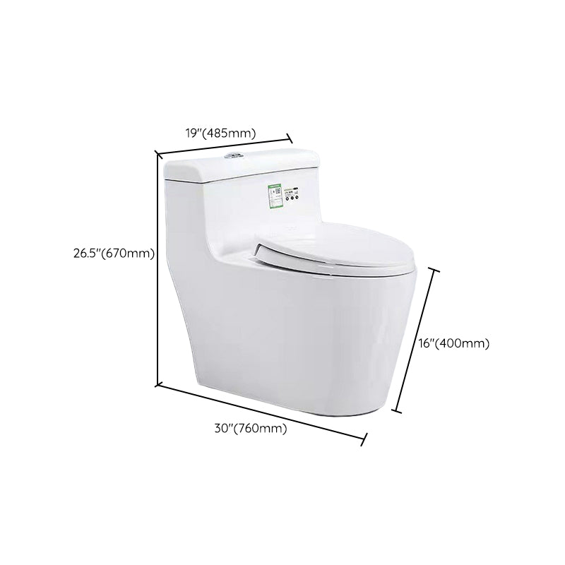 Traditional Ceramic Toilet Bowl One Piece Flush Toilet with Toilet Seat
