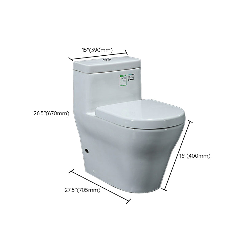 Traditional Ceramic Toilet Bowl One Piece Flush Toilet with Toilet Seat