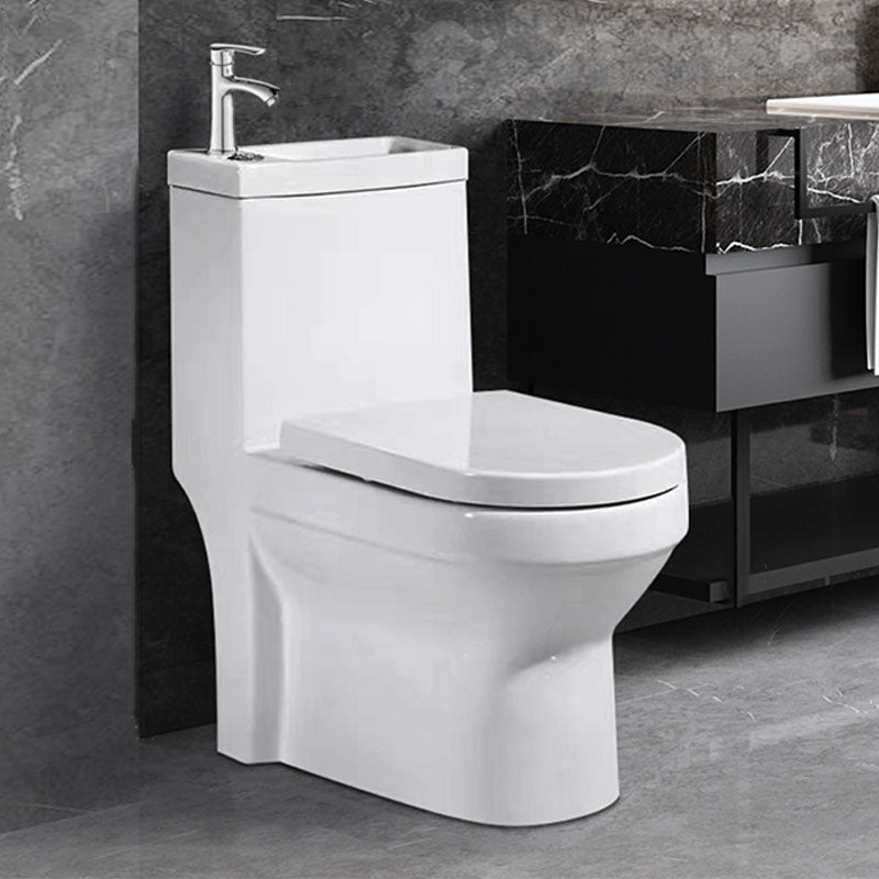 Modern Porcelain Toilet Floor Mount Siphon Jet One-Piece Toilet Flush Toilet