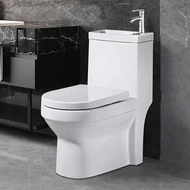 Modern Porcelain Toilet Floor Mount Siphon Jet One-Piece Toilet Flush Toilet