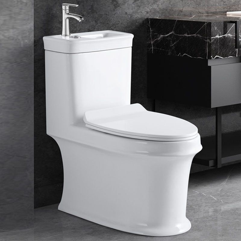 Modern Porcelain Toilet Floor Mount Siphon Jet One-Piece Toilet Flush Toilet