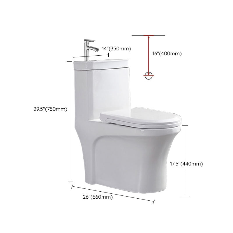 Modern Porcelain Toilet Floor Mount Siphon Jet One-Piece Toilet Flush Toilet