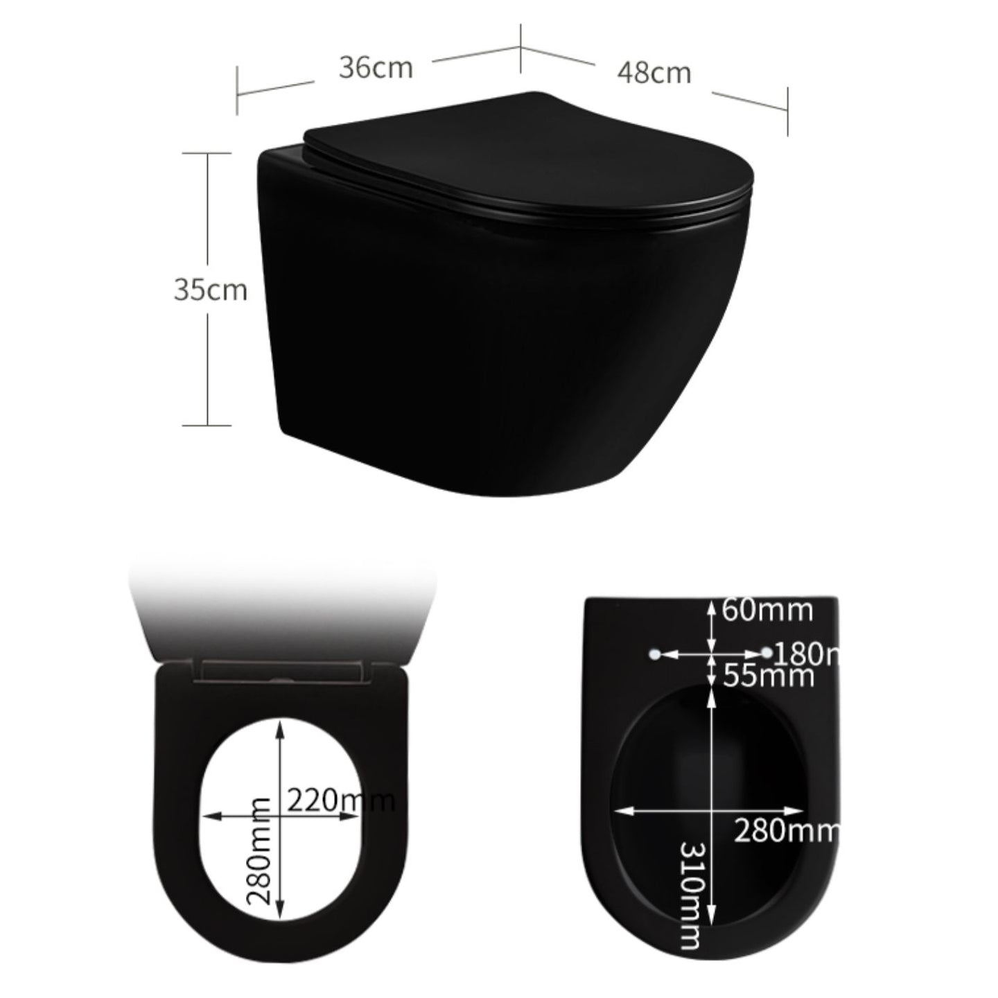 Contemporary Toilet Bowl One Piece Toilet Wall Mount Porcelain Urine Toilet