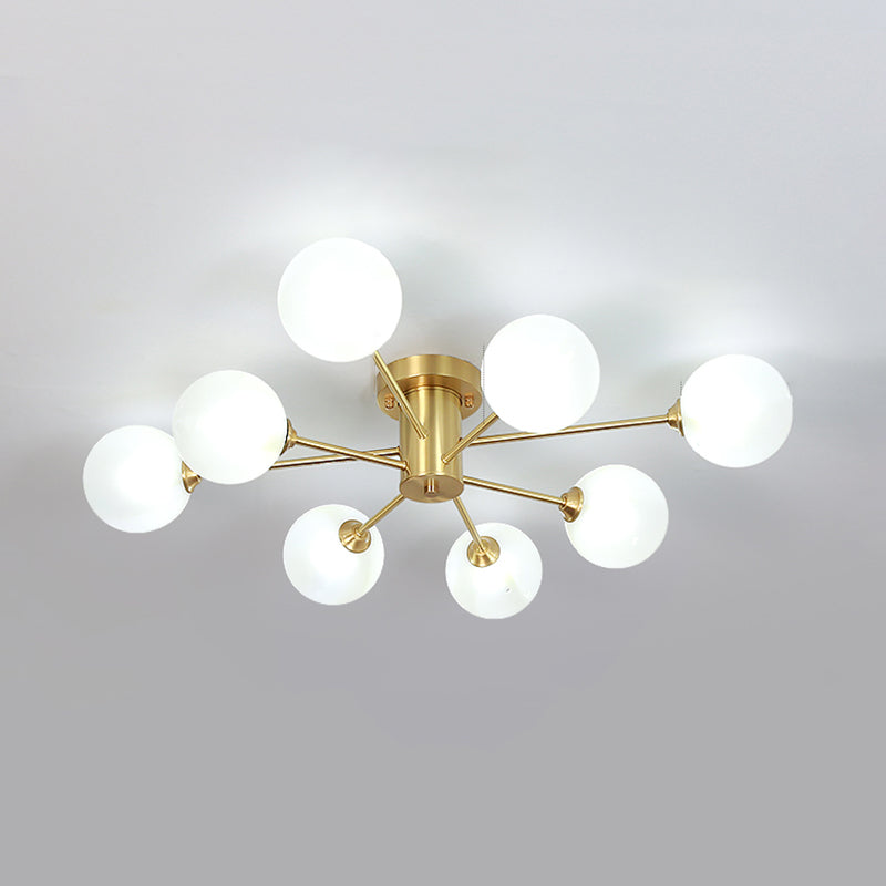 Nordic Style Ceiling Light Glass Shade Ball Shape Ceiling Lamp for Living Room