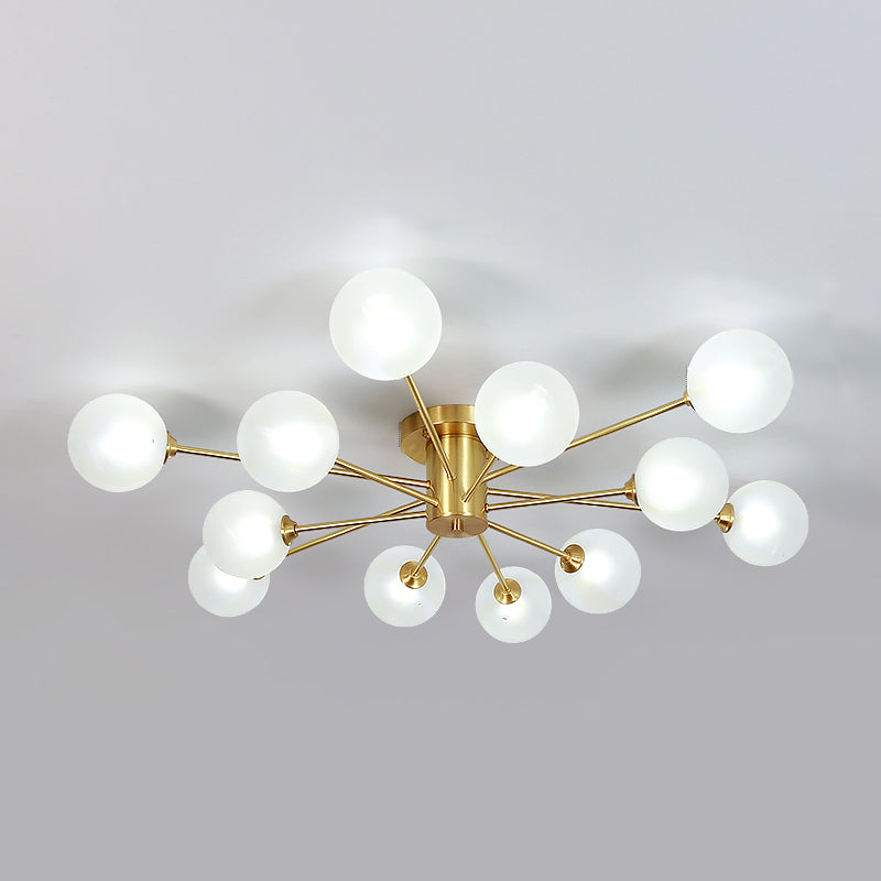 Nordic Style Ceiling Light Glass Shade Ball Shape Ceiling Lamp for Living Room