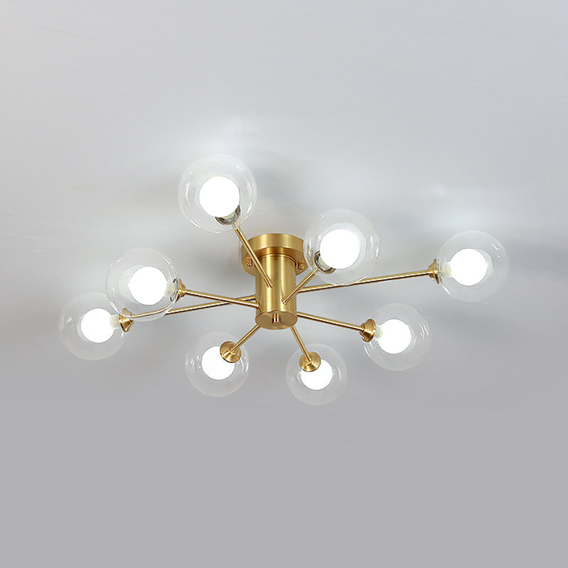 Nordic Style Ceiling Light Glass Shade Ball Shape Ceiling Lamp for Living Room