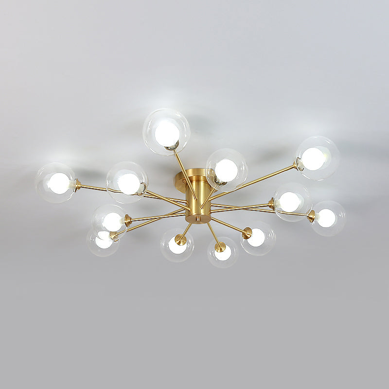 Nordic Style Ceiling Light Glass Shade Ball Shape Ceiling Lamp for Living Room