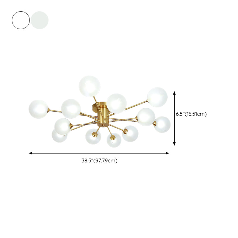 Nordic Style Ceiling Light Glass Shade Ball Shape Ceiling Lamp for Living Room