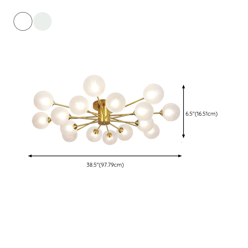 Nordic Style Ceiling Light Glass Shade Ball Shape Ceiling Lamp for Living Room