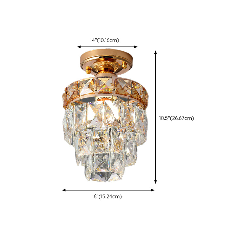 Modern Simple Crystal Ceiling Light Cylinder Shape Ceiling Lamp for Bedroom